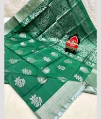 Pine Green and Lite Green color uppada pattu handloom saree with All over Buttas Design-UPDP0014394