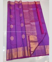 Pink and Gold color kanchi pattu handloom saree with Jari Border Design-KANP0006588