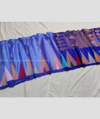Lite Purple Blue and Blue color gadwal pattu sarees with meenakari border design -GDWP0002015