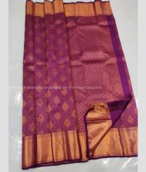Pink color kanchi pattu handloom saree with zari border saree design -KANP0005658
