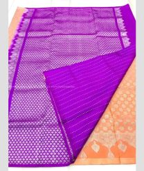 Copper and Purple color venkatagiri pattu sarees with all over kalamjali design -VAGP0001127