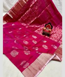 Magenta and Lite Brown color uppada pattu handloom saree with All over Buttas Design-UPDP0014393
