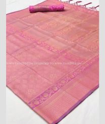 Onion Pink colour soft silk kanchipuram sarees with Jari Border Design-KASS0000294