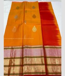 Orange and Red color kanchi Lehengas with Jari Border Design-KAPL0000239