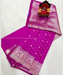 Magenta color Uppada Soft Silk handloom saree with All over Buttas Design-UPSF0002182
