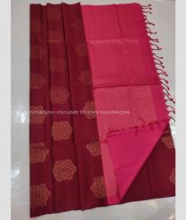 Maroon and Pink color soft silk kanchipuram sarees with All over Jari Design-KASS0000269