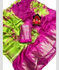 Parrot Green and Pink color Georgette sarees with printed design saree -GEOS0000631