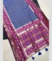 Royal Blue and Magenta color silk sarees with all over meenakari design -SILK0018033