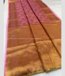 Pink color Organza sarees with all over big buties design -ORGS0000414
