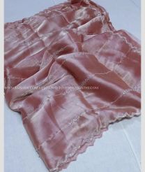Lite Peach color silk sarees with all over diamond work design -SILK0018190