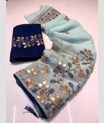Sky Blue color Chiffon sarees with All over Gotta Patti Work Design-CHIF0001585