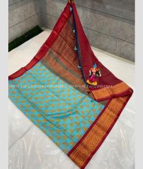 Lite Blue and Maroon color linen sarees handloom saree with all over digital printed sarees design -LINS0000294
