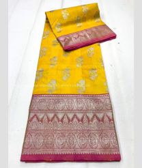 Magenta and Yellow color venkatagiri pattu sarees with all over buttas design -VAGP0001184