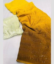 Yellow and Mustard Yellow color silk sarees with Plain Design-SILK0001348
