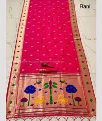 Pink color paithani sarees with all over meenakari buttas design -PTNS0005351