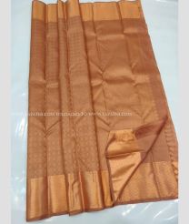 gold colour saree kanchi pattu handloom saree with zari border saree design -KANP0005657