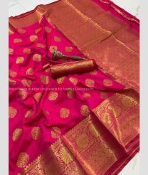 Rani Pink colour Banarasi sarees with Jari Border Design-BANS0000727