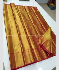 Golden and Pink color kanchi pattu handloom saree with All over Kerala Model Design-KANP0012064