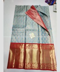 Light Blue and Red color kanchi Lehengas with Jari Border Design-KAPL0000067