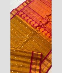Mehndi Green and Maroon color gadwal sico handloom saree with Kanchi Border Design-GAWI0000414