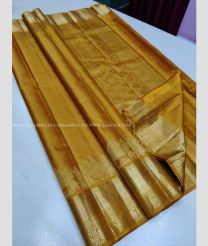 Golden Yellow Colour kanchi pattu handloom saree with Jari Border Design-KANP0007005