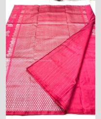 Silver and Pink color venkatagiri pattu sarees with all over jari design -VAGP0001172