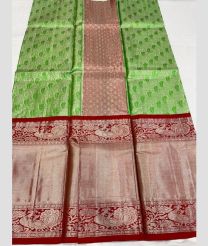 Leafy Green and Maroon color kanchi Lehengas with Jari Border Design-KAPL0000247