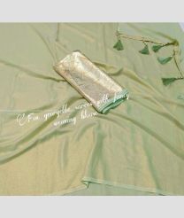 Light Green and Gold color Georgette sarees with Plain Design-GEOS0007390