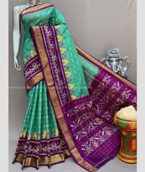 Aquamarine and Magenta color Ikkat Lehengas with all over pochampally ikkat design -IKPL0028837