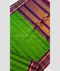 Green and Purple color gadwal sico handloom saree with Jari Border Design-GAWI0000429