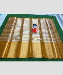 Silver and Gold color Uppada Tissue handloom saree with Plain Design-UPPI0000165