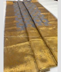Grey color Organza sarees with all over big buties design -ORGS0000416