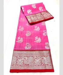 Rose Pink and Red color venkatagiri pattu sarees with all over buttas design -VAGP0001227