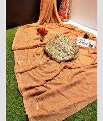Orange and Gold color Georgette sarees with printed design saree -GEOS0000321