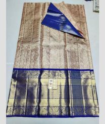 Cream and Dark Blue color kanchi Lehengas with Jari Border Design-KAPL0000076