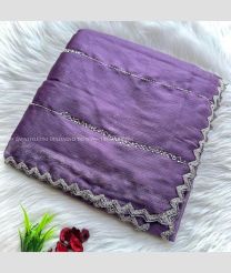 Lite Purple color silk sarees with all over diamond work design -SILK0018179