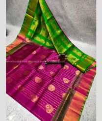 Purple and Green color uppada pattu handloom saree with All over Buttas Design-UPDP0014147