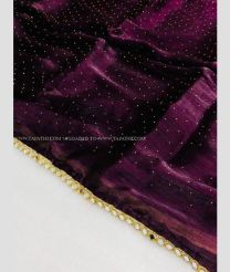 Plum Velvet color silk sarees with all over stone work design -SILK0018194