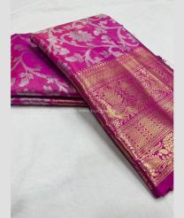 Pink and Deep Pink color Banarasi sarees with Kanchi Border Design-BANS0001671