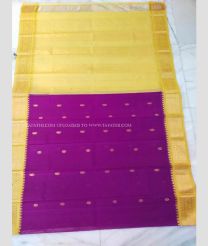 Magenta and Lemon Yellow color gadwal cotton sarees with all over buttas design -GAWT0000464