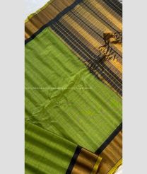 Green and Black color gadwal sico handloom saree with Kaddy Border Design-GAWI0000427