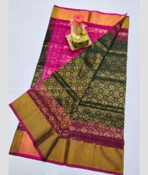 Pink and Plum Velvet color uppada pattu handloom saree with All over Jacquard Buttas Design-UPDP0018210