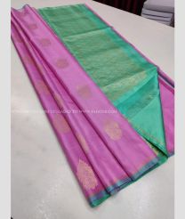 Baby Pink and Sky Blue color kanchi pattu handloom saree with kalamkari design sarees -KANP0006825