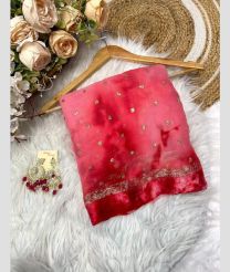 Rose Pink and Crimson color silk sarees with all over sequence work design -SILK0018274