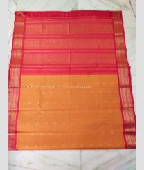 Carrot Orange and Pink color gadwal cotton sarees with all over buttas design -GAWT0000454