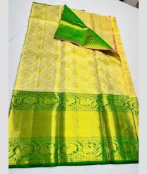 Cream and Green color kanchi Lehengas with Jari Border Design-KAPL0000070