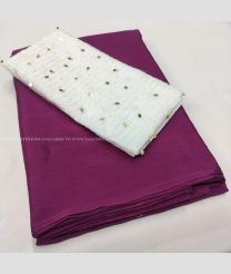 Magenta and Half White color silk sarees with Plain Design-SILK0001062