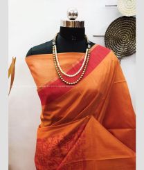 Mango Yellow and Red color silk sarees with All over Printed Design-SILK0001335