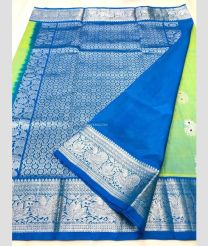 Blue and Aquamarine color venkatagiri pattu sarees with all over buttas design -VAGP0001182