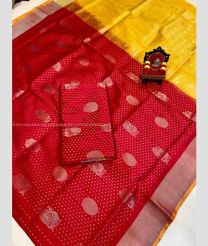Red and Yellow color Uppada Tissue handloom saree with uppada pattu sarees design -UPPI0000222